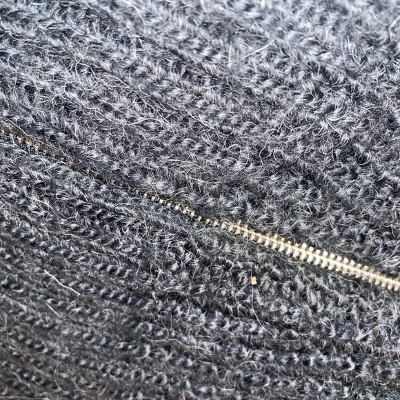 Cara Charcoal Grey Knit Blanket Scarf/Cape - Picture 6 of 7